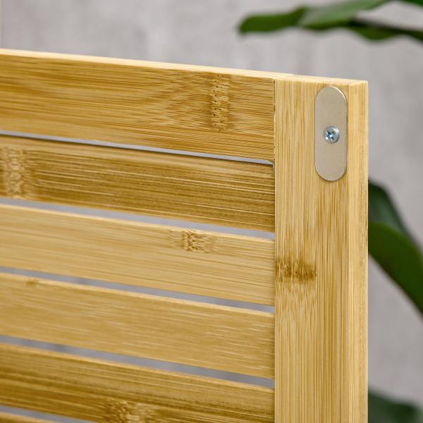 Armário Auxiliar Casa de Banho de Bambu com 2 Portas Compartimento Aberto e Prateleira Ajustável 50x25,5x92 cm Madeira