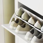 Sapateira para Entrada com 3 Gavetas Prateleiras Ajustáveis e Puxadores em PU para 21 Pares de Sapatos 80x24x131 cm Branco
