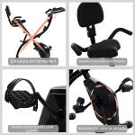 Bicicleta ergométrica dobrável ajustável em altura e resistência com tela LCD e assento com encosto 51x97x115 cm Preto