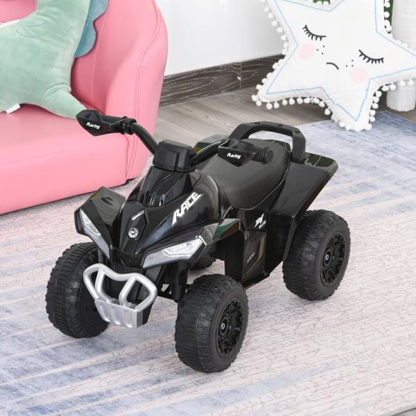Quadriciclo para Crianças Carro Andador Infantil com Luzes e Música Desenho Inovador Carga 20kg 67,5x38x44 cm Preto