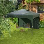 Tenda Dobrável com Altura Ajustável 1 Parede Lateral Teto com Ventilação 4 Sacos de Areia e Bolsa de Transporte 3x3 m Verde