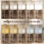 Candeeiro de Pé com Prateleiras Brilho e Temperaturas de Cor Ajustáveis 3000K - 6500K e Temporizador 40x29x171 cm Branco e Madeira