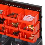 Organizador de Ferragens para Parede com 30 Caixas de 2 Tamanhos Diferentes 37,5x18x63 cm Vermelho e Cinza
