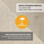 Capa Protetora para Móveis de Jardim 152x87x59 - 79 cm com Tecido Oxford 600D Impermeável e Fivela Bege e Creme