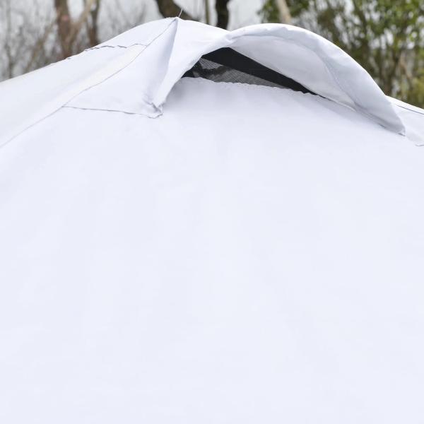 Tenda Dobrável 3x3 Portátil de Jardim com Bolsa de Transporte com Rodas Aço para Exterior Festas Campismo Branco