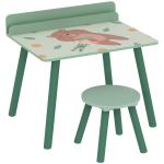 Mesa e Cadeira para Crianças com Prateleira para Livros Secretária para Crianças acima de 3 Anos Verde