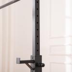 Suporte para Barra de Pesos Ajustável Estante de Aço para Levantamento de Pesos Carga Máx. 150kg Treinamento em Academia Casa 52x48x105 - 160cm Branco e Preto
