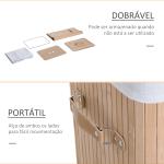 Cesto de Roupa de Bambu Dobrável Cesto para Roupa Suja com Tampa e Bolsa Amovível 40x30x60 cm Bambu