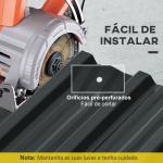 Conjunto de 12 Painéis para Teto de Aço Galvanizado Chapas Perfiladas de Teto 7m² para Abrigo de Ferramentas 129x45cm Cinzento Escuro