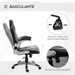Cadeira de escritório ergonômica Altura ajustável apoio de Braço dobrável com 5 rodas Carga 120 kg 65x69x112 - 122 cm cinza