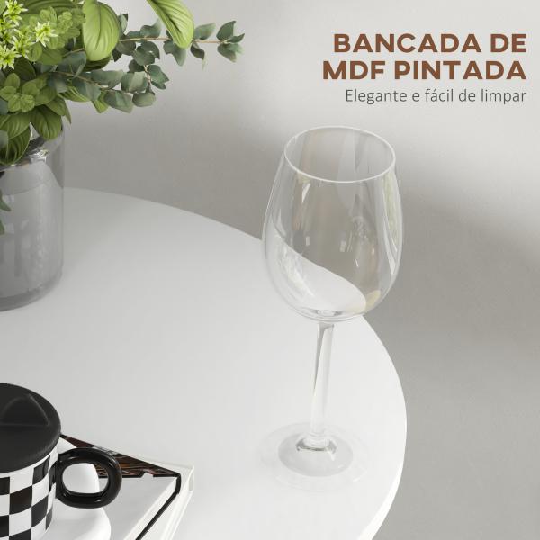 Mesa de Bar Redonda Mesa Alta de Cozinha Moderna com Estrutura de Aço para 2 Pessoas Ø60x102 cm Preto