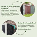 Abrigo de Jardim 1,26 m² de Aço Galvanizado com 2 Portas para Armazenamento de Ferramentas 147x86x134 cm Preto