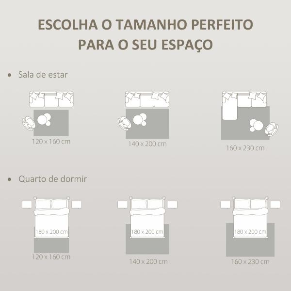 Tapete Sala de Estar 160x230 cm Tapete Pelo Curto Estilo Moderno Base Antiderrapante Tecida à Máquina Creme