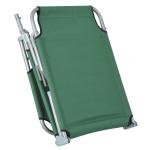 Espreguiçadeira Dobrável e Reclinável em 4 Posições com Estrutura Metálica e Tecido Oxford para Exterior 187x58x28 cm Verde