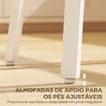 Mesa Alta de Cozinha Quadrada com Prateleira Mesa Alta de Bar para 2 Pessoas Pernas de Metal 55x55x95 cm Madeira e Branco