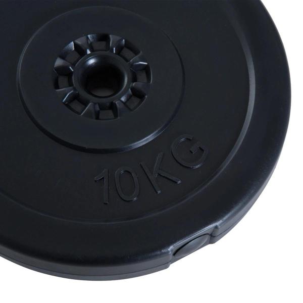 Conjunto de 4 discos de peso de 5 kg e 10 kg com orifício de Ø25 mm preto