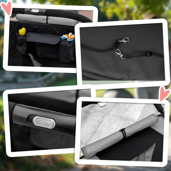 Carrinho para Cães Dobrável com Janelas de Malha Cinto de Segurança e Bolsos de Armazenamento 112x65x100 cm Cinzento