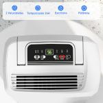 Desumidificador 12L/dia Depósito de Água 0,8L com Rodas Temporizador de 24 Horas Ecrã Digital de Humidade Branco