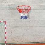Cesta de Basquetebol de Parede Ø46 cm Aro de Basquetebol com Rede Estrutura Metálica 12 Ganchos para Interior e Exterior Vermelho