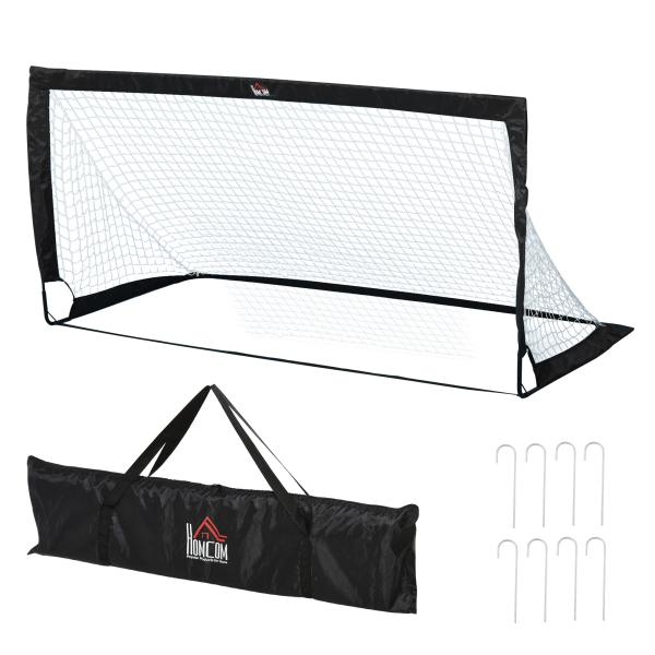 Balizas de Futebol Dobráveis para Crianças e Adultos com Saco de Transporte para Exterior Treino 183x90x90 cm Preto