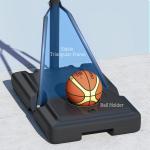 Tabela de Basquetebol de Exterior com Altura Ajustável Suporte Rodas Base Recarregável e Bolsa de Peso 90x60x305 cm Preto