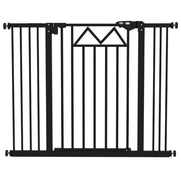 Barreira de Segurança Extensível para Animais de Estimação com Fecho Automático e Sistema de Duplo Bloqueio 74 - 100x76 cm Preto