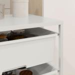 Carrinho Auxiliar com Rodas Carrinho de Cozinha de 3 Níveis com 3 Cestos e Estrutura de Aço 40,8x33,5x60,5 cm Branco