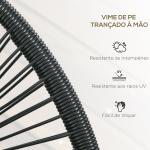 Sofá Acapulco de 2 Lugares com Apoios de Braço Almofada e Estrutura de Aço para Jardim Terraço Pátio 132x72x83 cm Preto