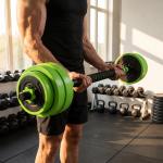 Conjunto de Halteres 30 kg 4 em 1 Conjunto de Pesos com Kettlebell Barra de Pesos para Treino de Força em Casa Ginásio Verde