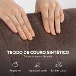 Poltrona Reclinável Manual Poltrona de Couro Sintético com Acolchoamento Espesso até 135º p84x85x104 cm Marrom