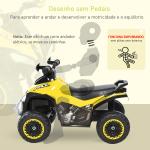 Quadriciclo Infantil para Crianças acima de 18 Meses com Luzes e Música 67,5x38x44cm Amarelo