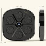 Máquina de Boxe Musical com 9 Modos de Velocidade Luvas e Conexão Bluetooth Luzes LED 41,8x44,6x7,5 cm Preto