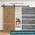 Kit de acessórios para porta de correr deslizante Conjunto de Trilhos de aço carbono 200x4x0.6cm
