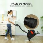 Bicicleta Estática com 8 Níveis de Resistência Magnética Sensor de Frequência Assento Ajustável Ecrã LCD 88x50,5x131,5 cm Preto