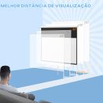 Tela de Projeção Manual 80 polegadas Formato 16:9 com Altura Ajustável para Interior e Exterior 187x8x150 cm Branco