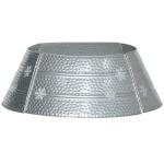 Saia para Árvore de Natal em Metal Impermeável, Decoração para Festas e Casa, 66x66x23 cm, Prateado