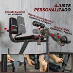 Máquina de Extensão e Flexão de Pernas Ajustável com Carga de Discos para Treino de Glúteos e Coxas em Ginásio