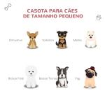 Casota para Cães com Porta Removível Base Elevada 3 Respiradouros e Janela Casota de Cães para Interior e Exterior 59x75x66cm Cinza e Vermelho