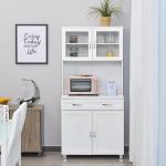 Armário de cozinha com prateleiras internas ajustáveis ​​e gaveta 80x48x170 cm Branco