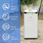 Desumidificador Elétrico 12L/dia Depósito 2,5L Silencioso com 5 Modos 2 Velocidades Ecrã LED e Temporizador 25x25x50,5 cm Branco