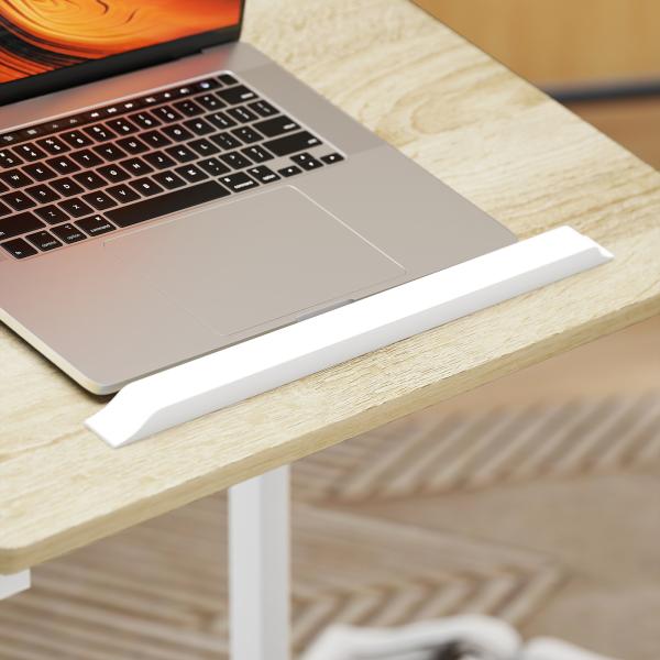 Mesa Auxiliar com Rodas Altura Ajustável Superfície Inclinável e Estrutura de Metal 55x36x62,5 - 82,5 cm Madeira