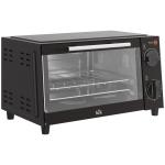 Mini Forno Elétrico 9L com Temperatura Ajustável até 230°C Temporizador 60 min e Bandeja para Assar 35x24,6x20 cm Preto