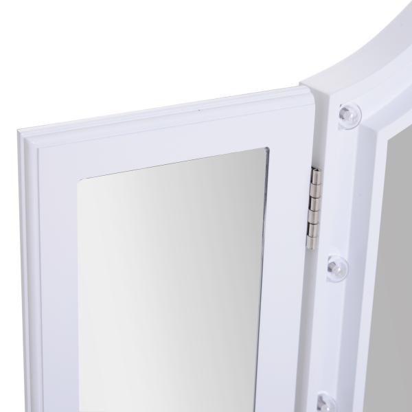 Espelho de Maquilhagem com Luz LED Dobrável Espelho Triplo de Mesa Presente Original para Mulher, 73x53,5x4,5cm