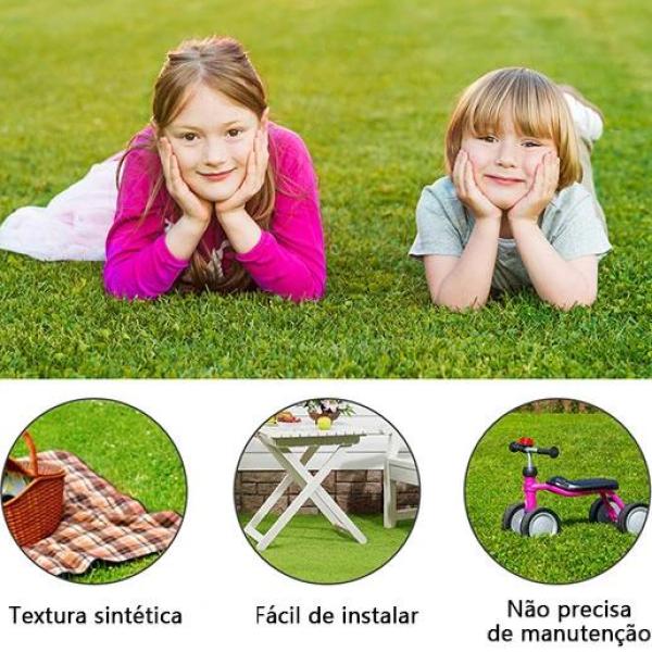 Relva Artificial 25 mm Rolo de Relva Artificial 300x100 cm Realista com Orifícios de Drenagem para Varanda Jardim Pátio Verde