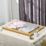 Cavalete de Mesa Dobrável em Madeira com Ângulo Ajustável 75,8x51 cm Formato A2 para Pintura e Esboços, Madeira Natural
