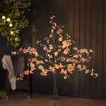 Árvore de Eucalipto Artificial 120 cm Árvore Artificial com 175 Luzes LED e Base Decoração Laranja e Marrom