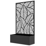 Biombo de Exterior com Floreira de Metal Floreira de Parede ou Independente para Cultivos 61x23x113 cm Preto