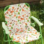 Conjunto de Mesa e Cadeiras para Crianças de Jardim com Cadeiras Dobráveis Chapéu de Sol Ajustável e Desenho de Raposas Verde