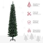 Árvore de Natal Artificial Altura 190 cm com 570 Ramos de PVC Ignífugos Base Dobrável e Suporte Metálico Decoração de Natal Ø53x190 cm Verde