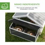 Galinheiro de Madeira para 4 - 8 Galinhas com Teto Abatível Portas com Fechadura e Caixa Ninho 240x112,5x76 cm Branco